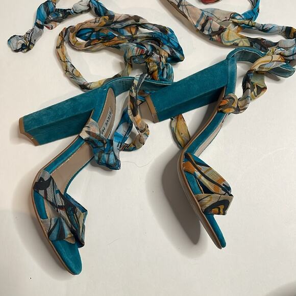 Steve Madden blue block heels with fabric tie - Picture 4 of 6